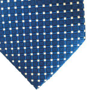 Donald J. Trump Silk Neck Tie in Blue & Gold Check